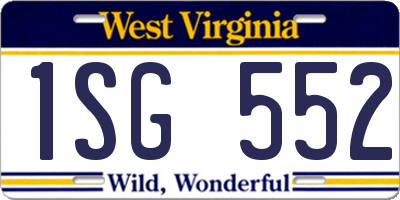 WV license plate 1SG552