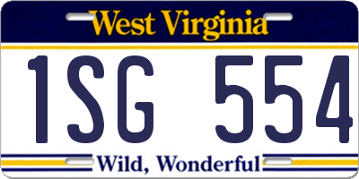 WV license plate 1SG554