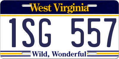 WV license plate 1SG557