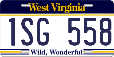 WV license plate 1SG558