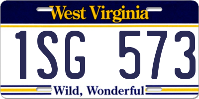 WV license plate 1SG573