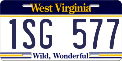 WV license plate 1SG577