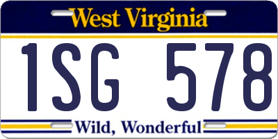 WV license plate 1SG578