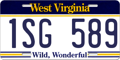 WV license plate 1SG589
