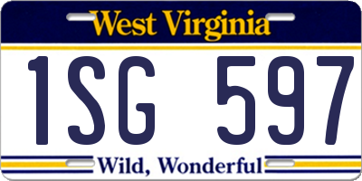 WV license plate 1SG597
