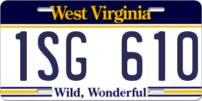 WV license plate 1SG610