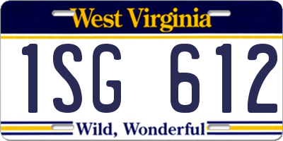 WV license plate 1SG612