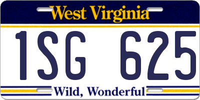 WV license plate 1SG625