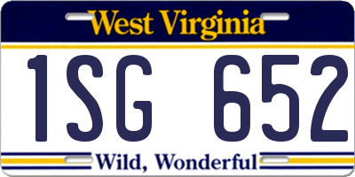 WV license plate 1SG652