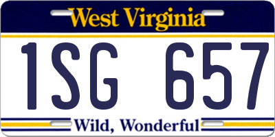 WV license plate 1SG657