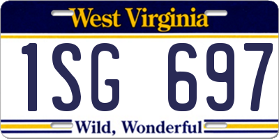 WV license plate 1SG697