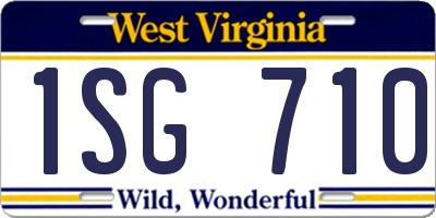 WV license plate 1SG710