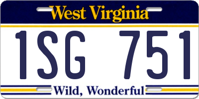 WV license plate 1SG751