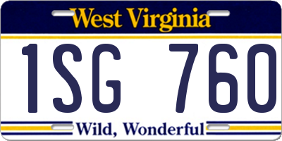 WV license plate 1SG760