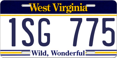 WV license plate 1SG775