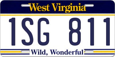 WV license plate 1SG811