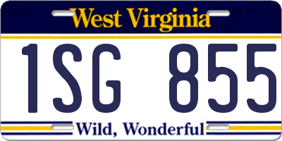 WV license plate 1SG855