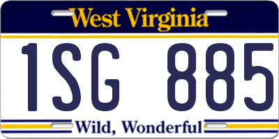 WV license plate 1SG885
