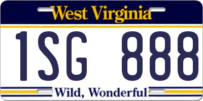 WV license plate 1SG888