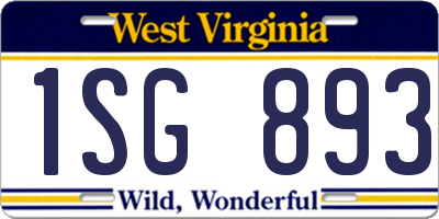 WV license plate 1SG893