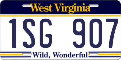 WV license plate 1SG907