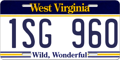 WV license plate 1SG960