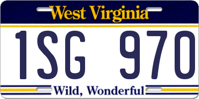 WV license plate 1SG970