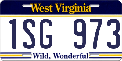 WV license plate 1SG973