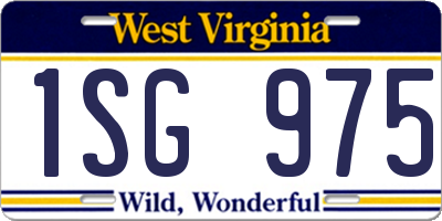 WV license plate 1SG975