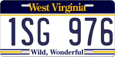 WV license plate 1SG976