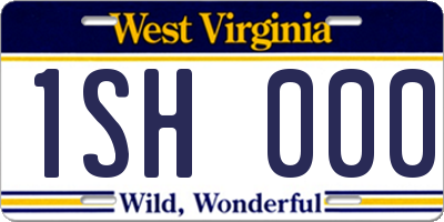 WV license plate 1SH000