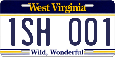 WV license plate 1SH001