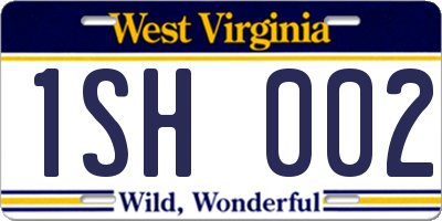 WV license plate 1SH002