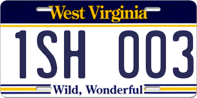 WV license plate 1SH003