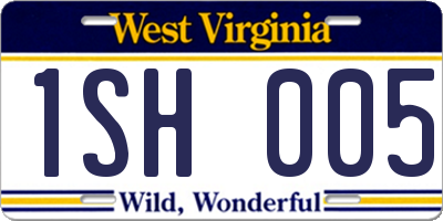 WV license plate 1SH005
