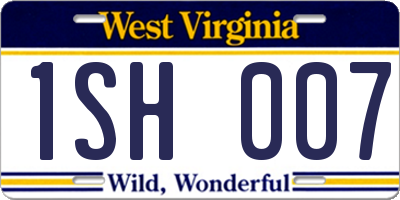 WV license plate 1SH007