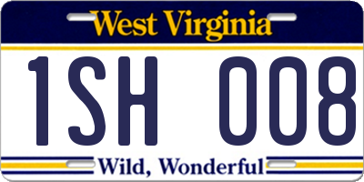 WV license plate 1SH008