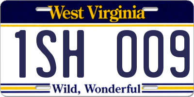WV license plate 1SH009