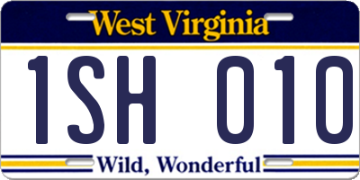 WV license plate 1SH010