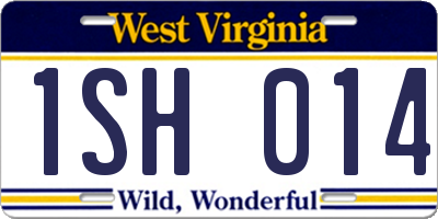 WV license plate 1SH014
