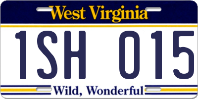 WV license plate 1SH015