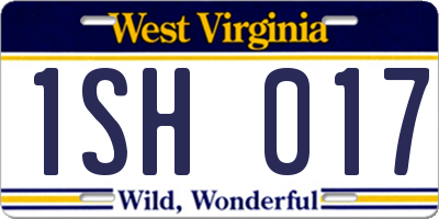 WV license plate 1SH017