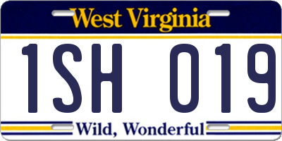 WV license plate 1SH019