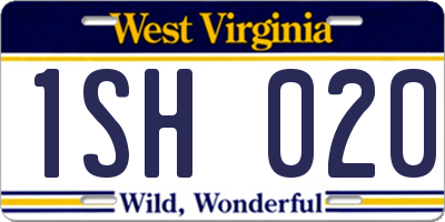 WV license plate 1SH020
