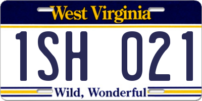 WV license plate 1SH021