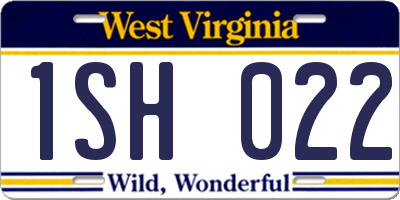 WV license plate 1SH022