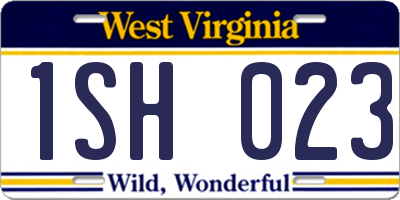WV license plate 1SH023