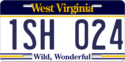 WV license plate 1SH024