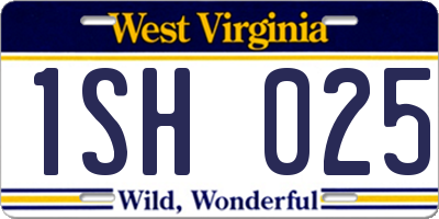 WV license plate 1SH025