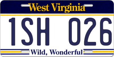 WV license plate 1SH026
